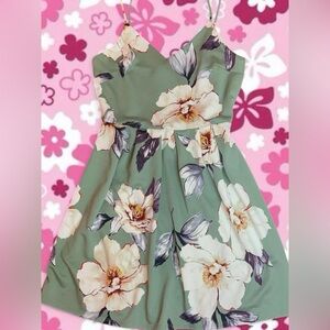 Monteau Soft Sage Green Dress with Cream Lining